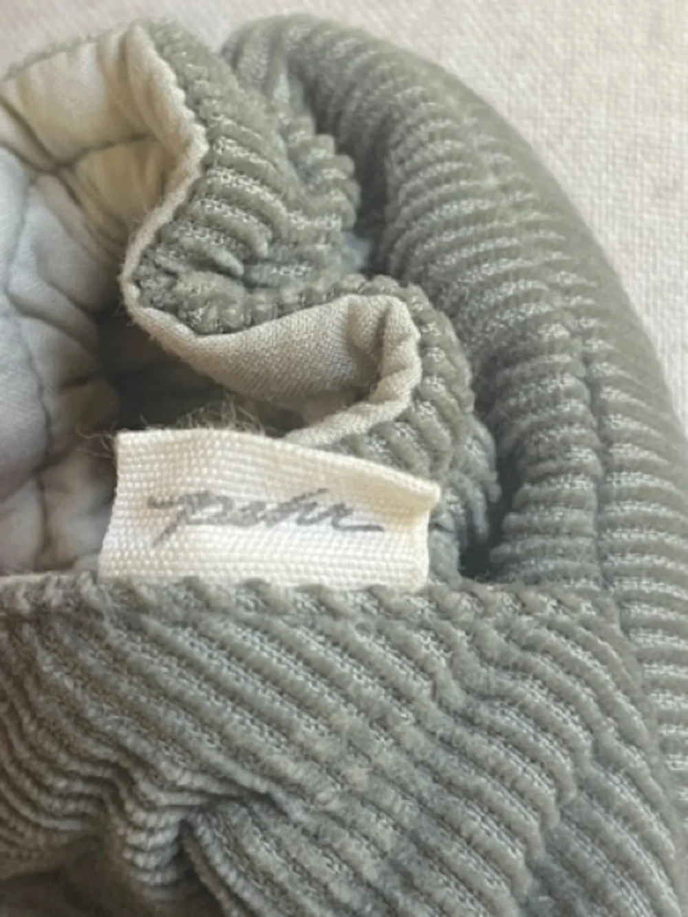 Pehr Corduroy Baby Moccasins in Sage Green 3-6 months. 100% organic